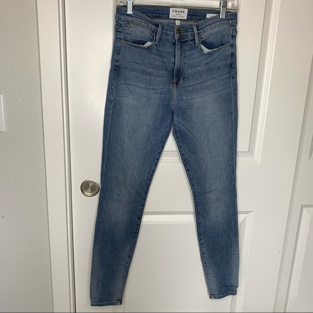Frame Le High Skinny Light Wash High Rise Jeans - Picture 2 of 7